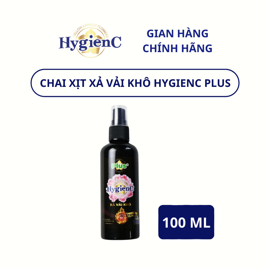 Ảnh Chai Xịt Xả Vải Dạng Khô HygienC Plus 100ml/Chai Lưu Hương 24H - Xịt Thơm Quần Áo 2