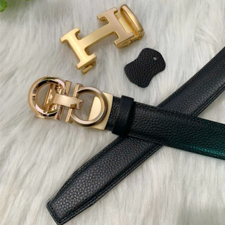 Set thắt lưng nam khoá gạt tự động 2 mặt 1 dây da bò cao cấp bản rộng 3,5cm thatlungvidanamnu