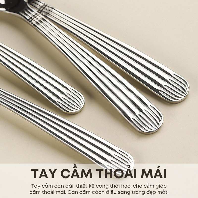 Thìa Inox 304 Ăn Cơm, Phở, Súp – Thiết Kế Cán La Mã Sang Trọng, Lòng Sâu Đáy Phẳng, Đúc Nguyên Khối Cao Cấp | Mã 224