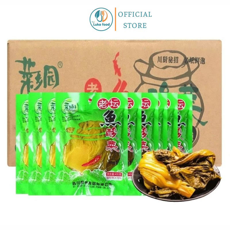 Cải Chua Tứ Xuyên Cao Cấp 400g - Dưa Cải Muối Giòn Ngon, Đậm Đà Vị Trung Hoa Luka Food