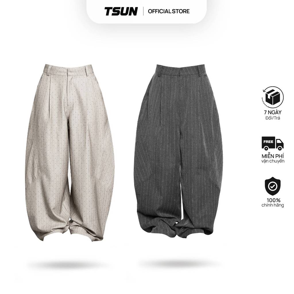 Ảnh Quần Dài Tây Dáng Rộng Đính Đá - Brand TSUN Chính Hãng - Rhinestones Pants - Unisex 1