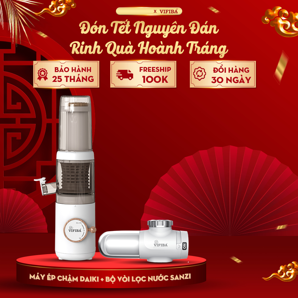 Ảnh Combo Thanh Mát 1 Máy Ép Trái Cây 120W, 1  Bộ lọc nước VIFIBA x Sanbee Khử CLO 1