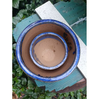 Chậu Gốm Xanh Coban Đáy Không Lỗ - Dùng Trồng Cây Thủy Sinh - Nuôi Cá Cảnh - Trang Trí Tiểu Cảnh Nhiều Kích Thước
