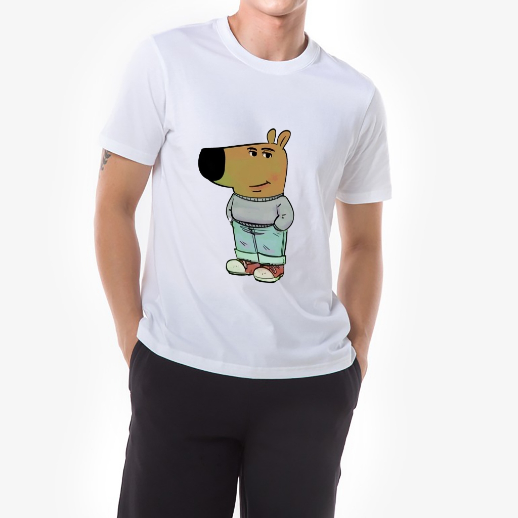 Áo thun trắng in hình Chill Guy mềm mịn co dãn thấm hút mồ hôi 40-100kg form rộng Basetee Unisex