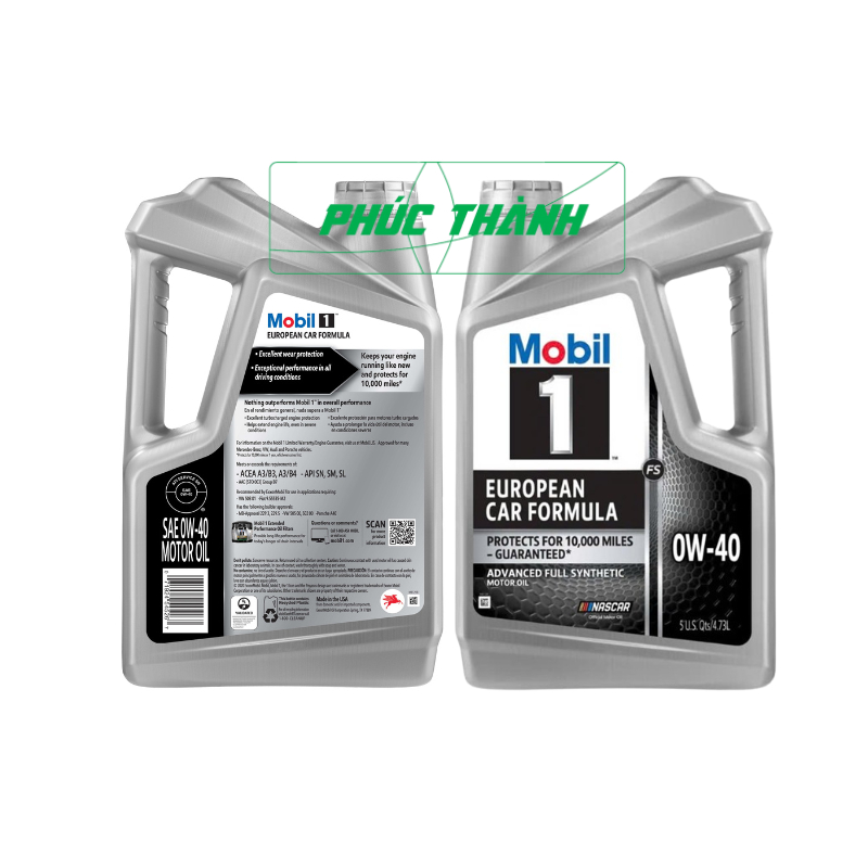 Dầu nhớt tổng hợp toàn phần ô-tô Mobil 1 European Car Formula 0w40 946ml/4,73L nhập Mỹ - Chính hãng