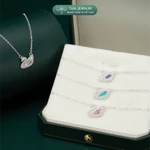 Lắc tay bạc nữ TLEE  thiên nga đính đá lấp lánh TLEEJEWELRY — ảnh 4
