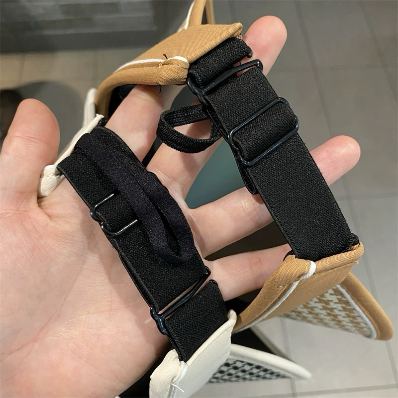 Mũ nửa đầu hở chóp vành rộng chống nắng tia uv hoạ tiết chữ H tinh tế , phụ kiện thời trang nữ