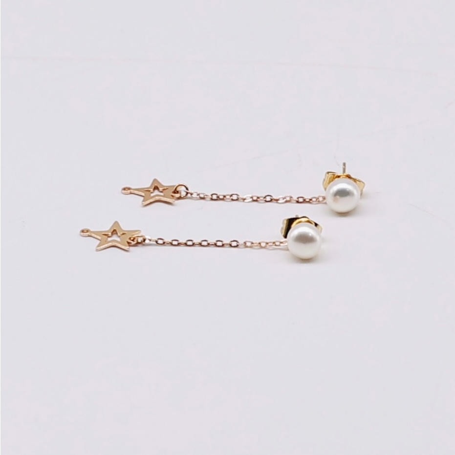 Mã BT26. Bông Tai ngọc Trai Nuôi Nước Ngọt Dày 5-7Li Ngôi Sao Nhã Nhặn. Forever Young Pearl