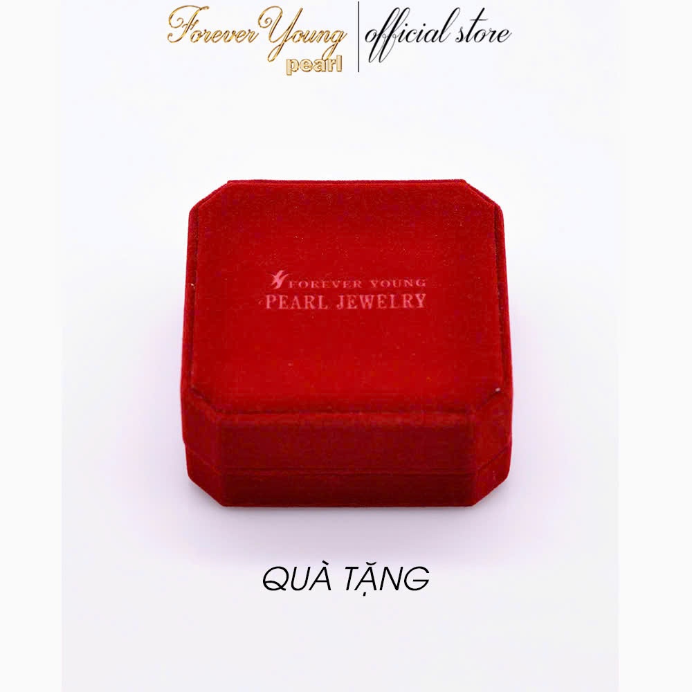 Mã BT11. Bông Tai mạ vàng Trắng ngọc Trai Nuôi Nước Ngọt Tím Dày 7 Li Đính Đá Cz Lắp Lánh . Forever Young Pearl