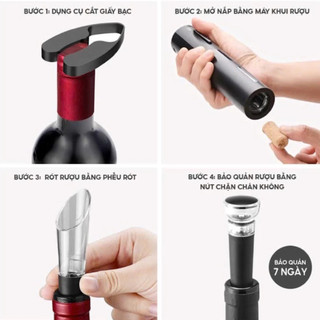 Bộ mở rượu vang Lebenlang LBL2021, dụng cụ mở nút chai rượu vang bằng pin, không kèm pin- chính hãng