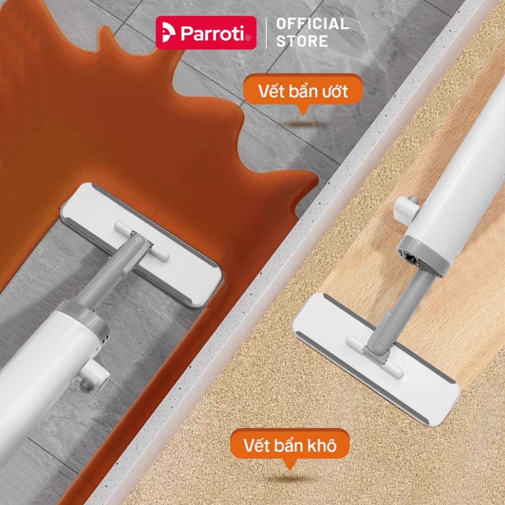 Ảnh Cây Lau Bàn Bếp Tự Vắt  Có Gạt Nước 2 Miếng Lau, Cây Lau Mini, Lau Bàn, Lau Kính, Gạt Nước Parroti Clean Go - CG01 2