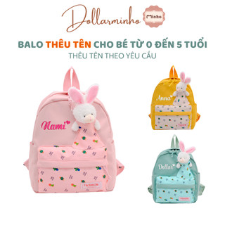 Balo THÊU TÊN cho bé đi học mẫu giáo, từ 0 đến 5 tuổi, phong cách Hàn Quốc, đựng đồ dùng
