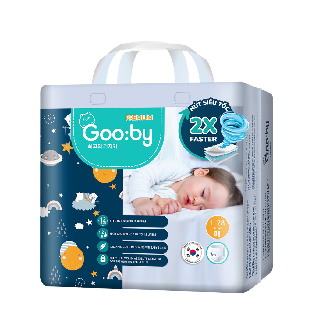 [GIÁ SIÊU TỐT - CHÍNH HÃNG] Tã bỉm Gooby Premium mỏng mềm mại, chống tràn, an toàn, siêu thấm công nghệ Hàn Quốc