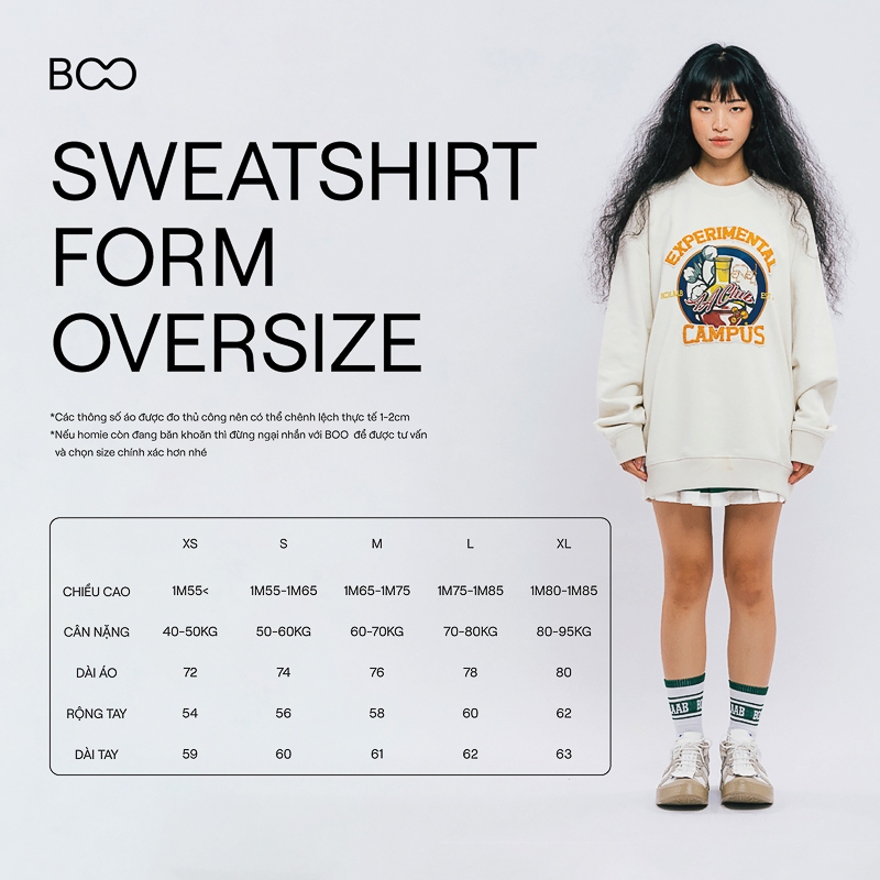 Áo Nỉ Mũ BOO Oversized Nỉ bông In Graphic Bơ Fa ke Essential
