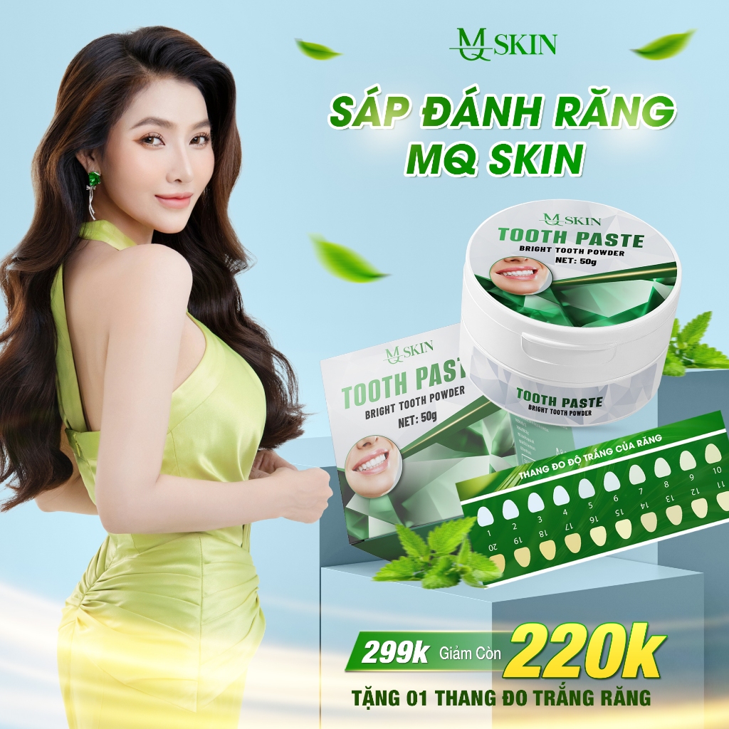 [TẶNG BÀN CHẢI 3 CHIỀU] [MQ SKIN] SÁP TRẮNG RĂNG TOOTH PASTE HỖ TRỢ TRẮNG SÁNG RĂNG BẬT TONE VÀ KHỬ MÙI