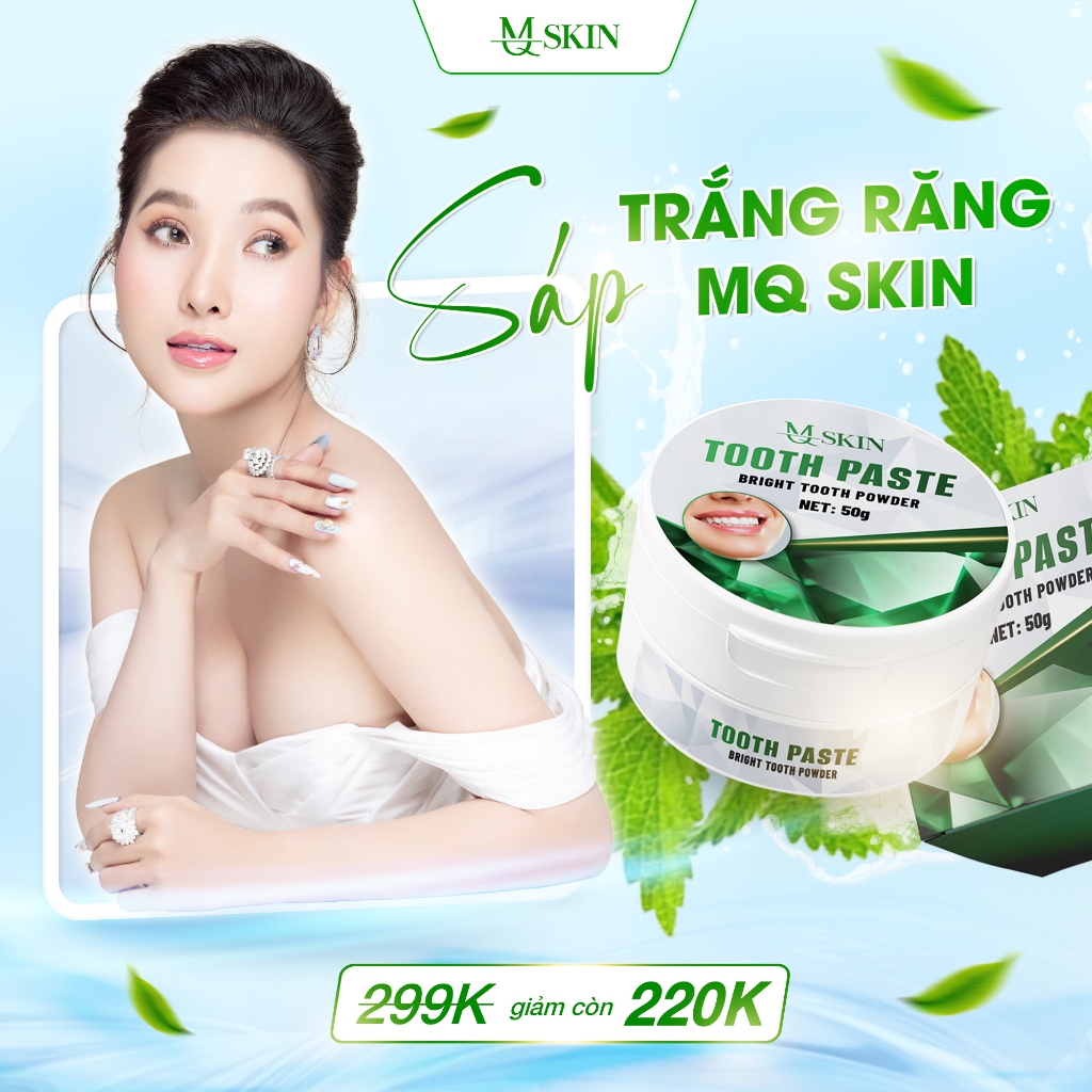 [TẶNG BÀN CHẢI 3 CHIỀU] [MQ SKIN] SÁP TRẮNG RĂNG TOOTH PASTE HỖ TRỢ TRẮNG SÁNG RĂNG BẬT TONE VÀ KHỬ MÙI