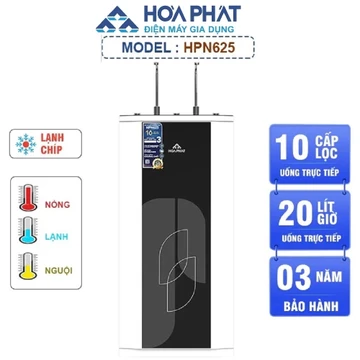 Máy lọc nước RO tủ đứng Hòa Phát 3 chức năng HPN625 - Hệ thống 10 lõi lọc - Bảo hành 3 năm