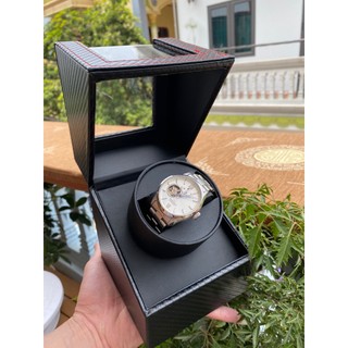 Hộp đựng đồng hồ cơ quay tự động bọc da PU cao cấp 01 xoay