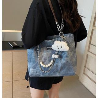 Túi xách nữ túi tote đeo vai dáng basic công sở dây da phối xích ngọc ( kèm móc khóa ) đi học,đi chơi thời trang TXN024