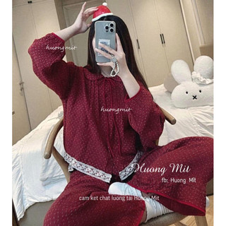 bộ pijama đỏ đũi