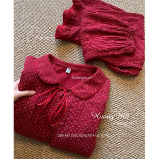 bộ pijama đỏ đũi