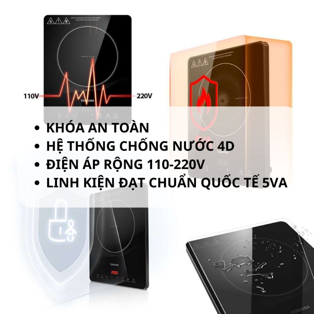 [Kèm nồi] Bếp điện từ Toshiba IC-20R1SV - Công suất 2000W - Bảo hành chính hãng 12 tháng