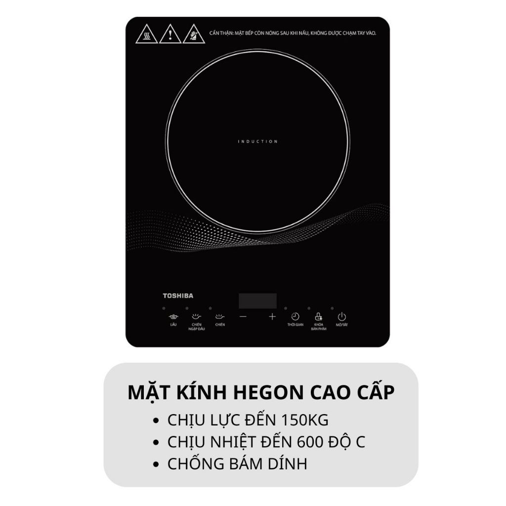 [Kèm nồi] Bếp điện từ Toshiba IC-20R1SV - Công suất 2000W - Bảo hành chính hãng 12 tháng