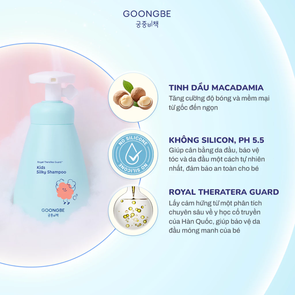 [GIFT] Bộ 3 Sample Dầu Gội, Dầu Xả, Sữa Tắm GOONGBE Kids An Toàn, Lành Tính Cho Da Nhạy Cảm 4ml