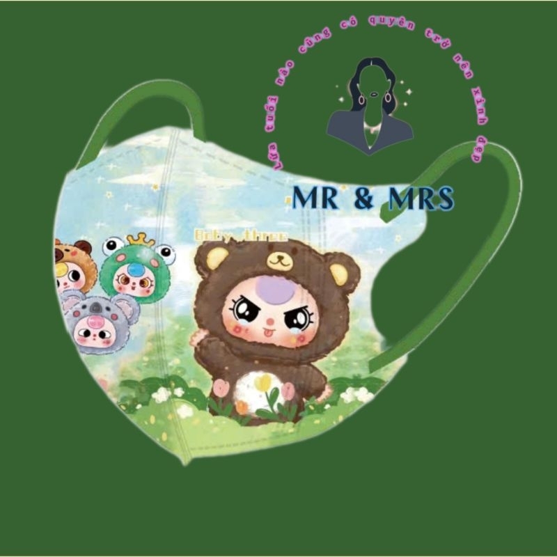 ( Có 2 SIZE)KHẨU TRANG BABY THREE 3D 3-9T & Người Lớn