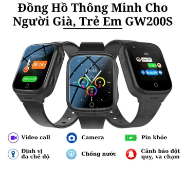 Đồng Hồ Thông Minh Cho Người Già, Trẻ Em GW200S: Cảnh Báo Đột Quỵ, Video Call, Đo Nhịp Tim, Huyết Áp