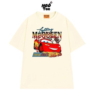 Áo Thun NGỐ TEE Hoạt Hình Vương Quốc Xe Hơi Lightning McQueen Chất Vải Cotton Thoáng Mát Mềm Mịn