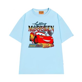 Áo Thun NGỐ TEE Hoạt Hình Vương Quốc Xe Hơi Lightning McQueen Chất Vải Cotton Thoáng Mát Mềm Mịn