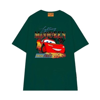 Áo Thun NGỐ TEE Hoạt Hình Vương Quốc Xe Hơi Lightning McQueen Chất Vải Cotton Thoáng Mát Mềm Mịn