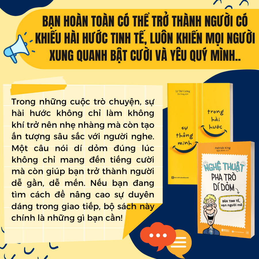 Combo Sách Giao Tiếp: Nghệ Thuật Pha Trò Dí Dỏm Và Sự Thông Minh Trong Hài Hước
