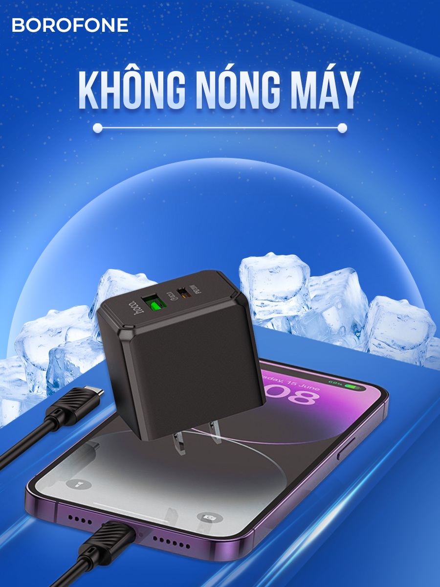 Ảnh Bộ sạc nhanh iphone 20W Hoco 2 cổng sạc USB + cáp H-UPF01-GO TypeC chính hãng 4