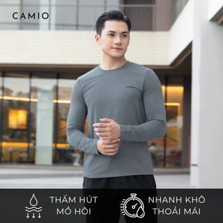 Áo thun giữ nhiệt dài tay nam CAMIO, áo thun thu đông vải Heattech cao cấp mềm mịn co giãn