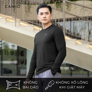 Áo thun giữ nhiệt dài tay nam CAMIO, áo thun thu đông vải Heattech cao cấp mềm mịn co giãn