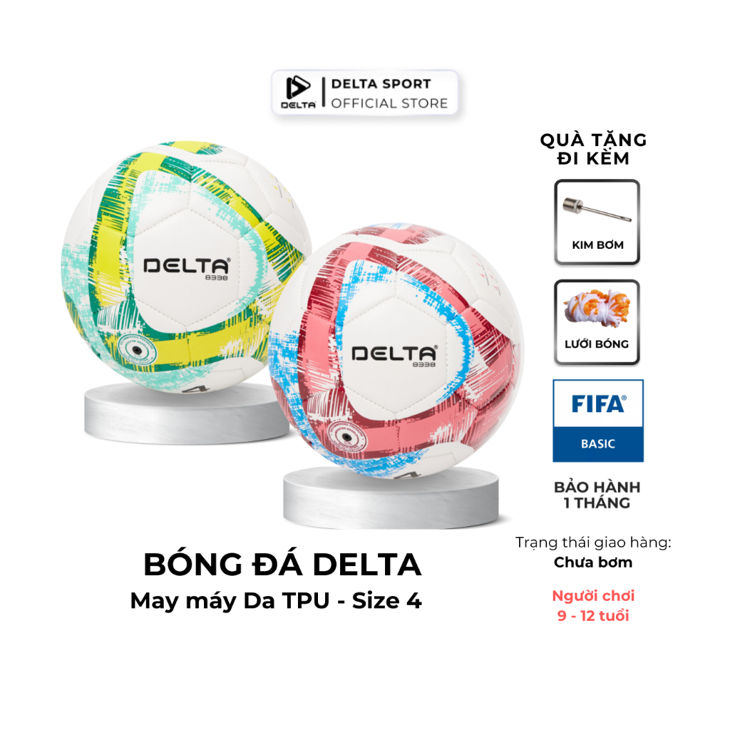 Ảnh Bóng Đá DELTA CAMPO 4M Size 4 May Máy Da TPU Nhẹ Mềm Sân 5 Cỏ Nhân Tạo Bé Từ 9-12 Tuổi DELTACA05 1
