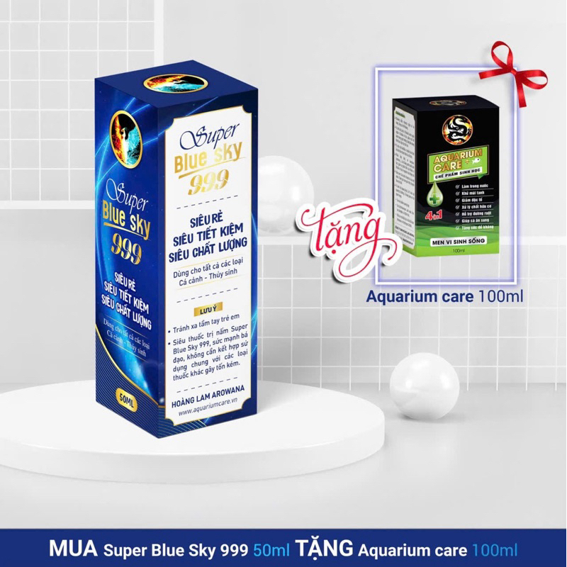 Super Blue Sky 999 10ml, 20ml, 50ml. Tặng 1 chai Vi Sinh Aquarium Care 50ml, 100ml, 250ml đậm đặc hơn, (MUA 1 được 2) 5