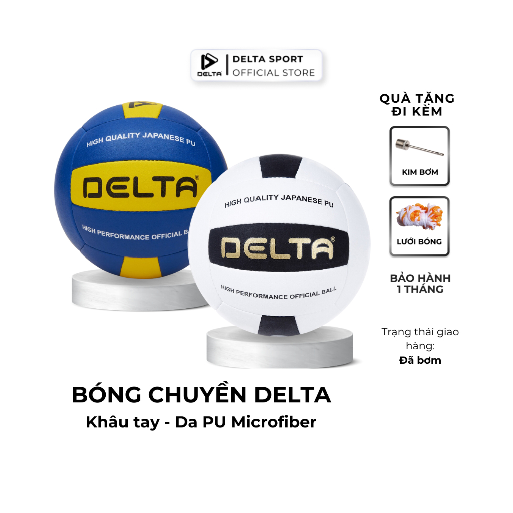 Ảnh Bóng Chuyền DELTA Size 5 Khâu Tay Cao Cấp Da PU Microfiber Mềm Êm Chơi Cho Nhiều Loại Sân DELTABC02 1
