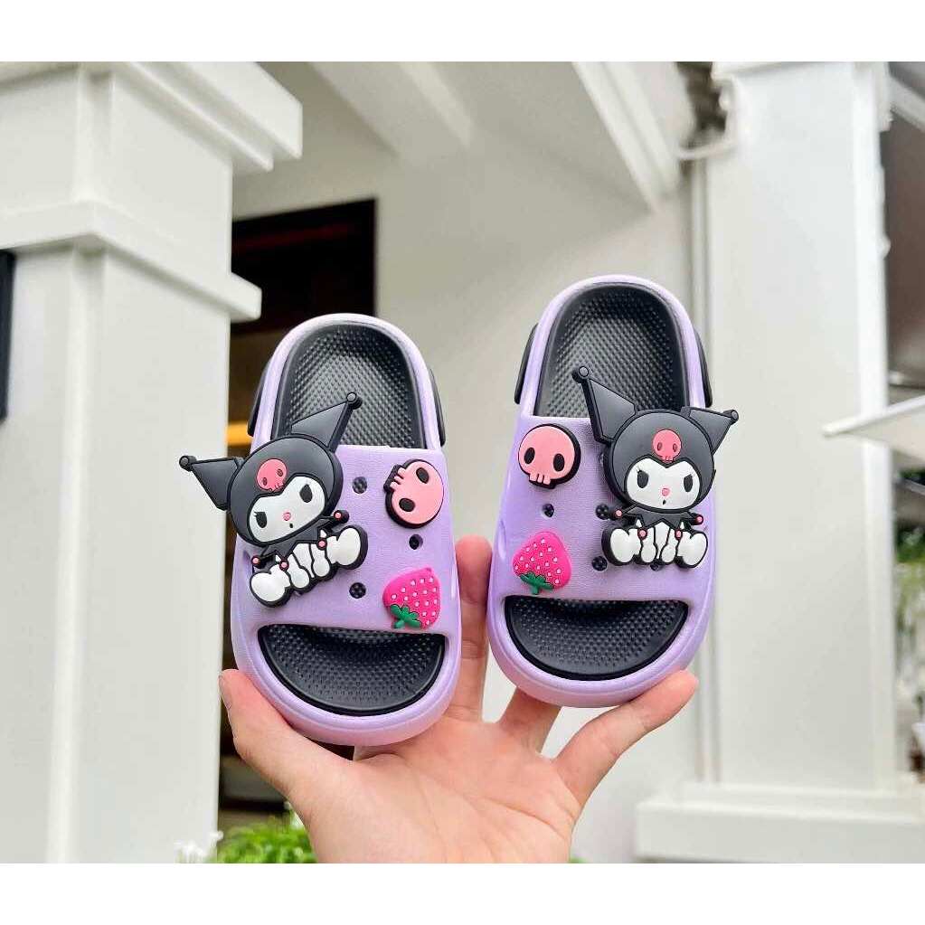 Dép kuromi cho bé gái có họa tiết dễ thương chất liệu EVA cao cấp đi êm nhẹ mềm mẫu mới 2024 - K05