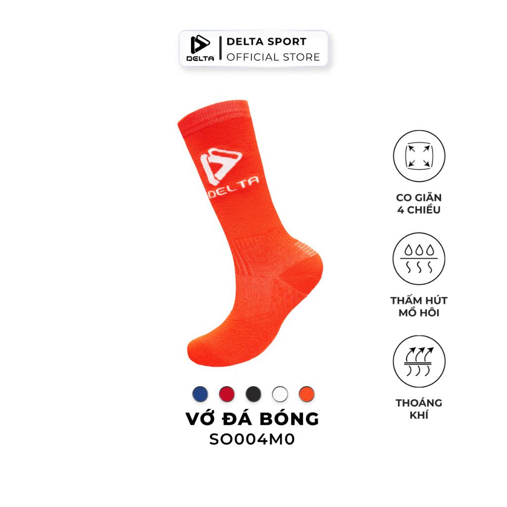 Ảnh DELTA Vớ Bóng Đá Cổ Cao Cao Cấp, Co Giãn 4 Chiều, Thoáng Khí, Thấm Hút Mồ Hôi SO004M0 1