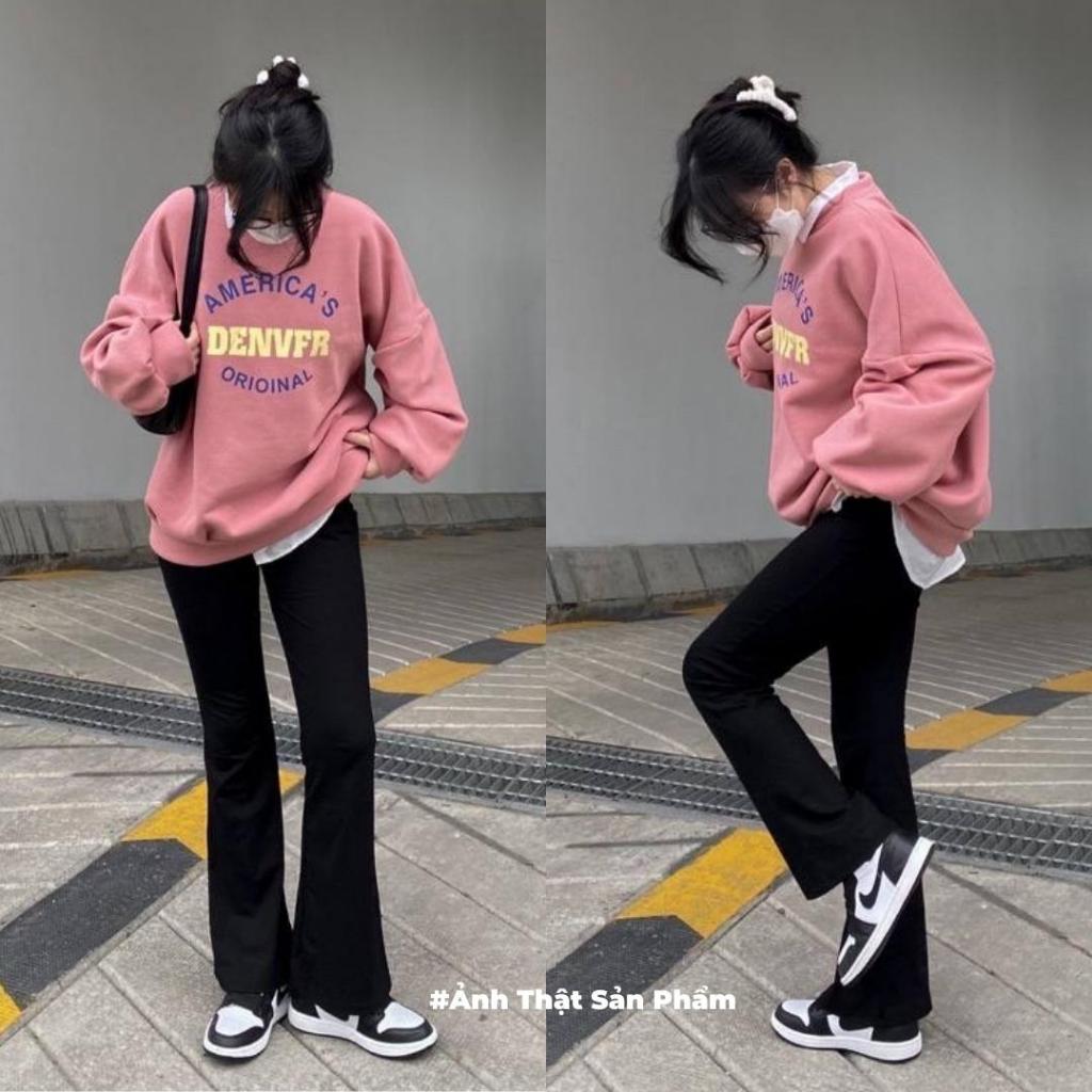 Quần ống loe nữ KYUBI cạp lưng cao dáng dài form ôm legging tôn dáng co giãn 4 chiều đi học đi chơi công sở - QIN83