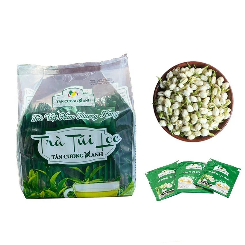 Chính hãng Trà Nhài Túi Lọc 100 gói TÂN CƯƠNG XANH
