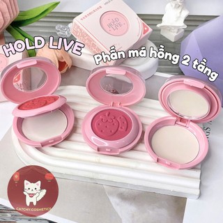 [HOLD LIVE] Phấn Má Hồng HOLD LIVE 2 Tầng Kèm Highlight, Trái Dâu, Matte Blush (HL744)