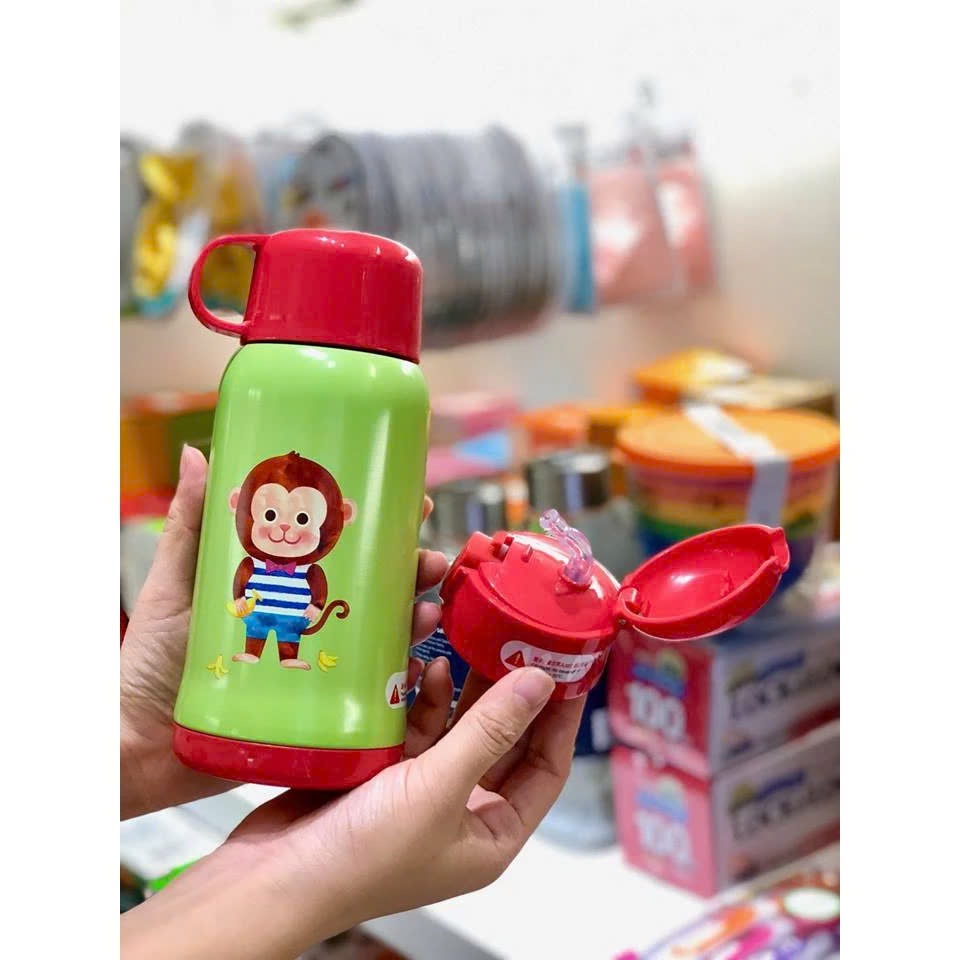 Bình giữ nhiệt LocknLock Cartoon Vacuum Bottle LHC1435 dung tích 550ml, nắp làm cốc - K-MALL