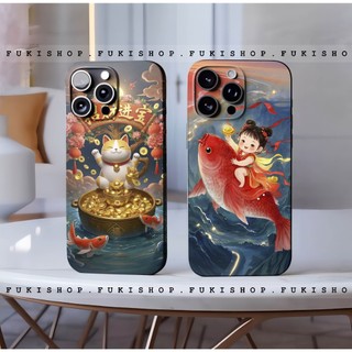 Miếng dán Skin Mặt lưng Sau full viền Mẫu Mèo Năm Mới Dành Cho 16 pro max 15 pro max 14 pro max 13 pro max 12 pro