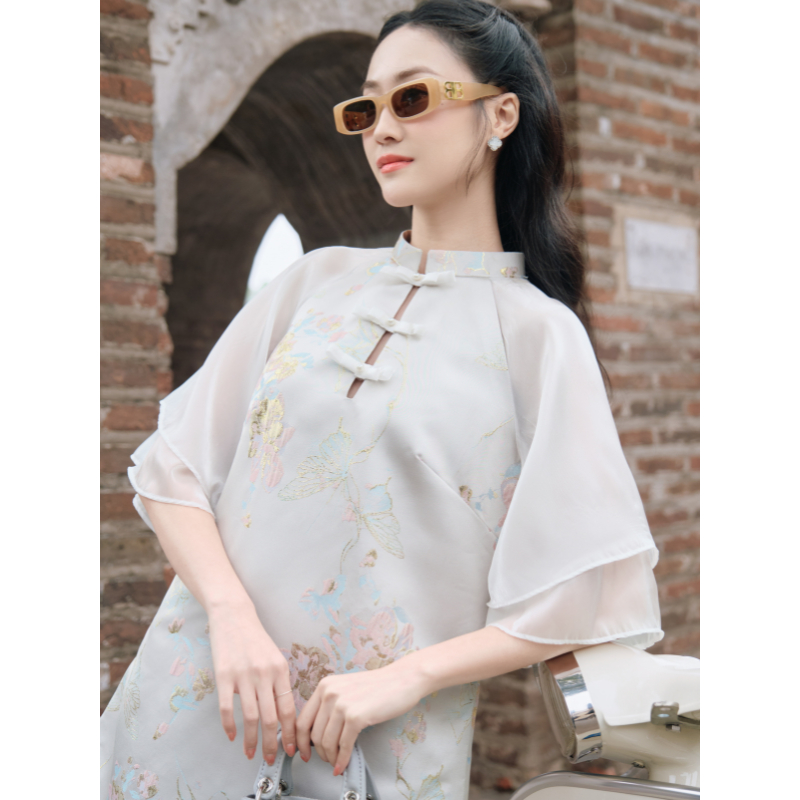 Set áo dài cách tân nam nữ hiện đại thiết kế LILA áo dài lụa Hồ Điệp - Thạch Lam dáng suông