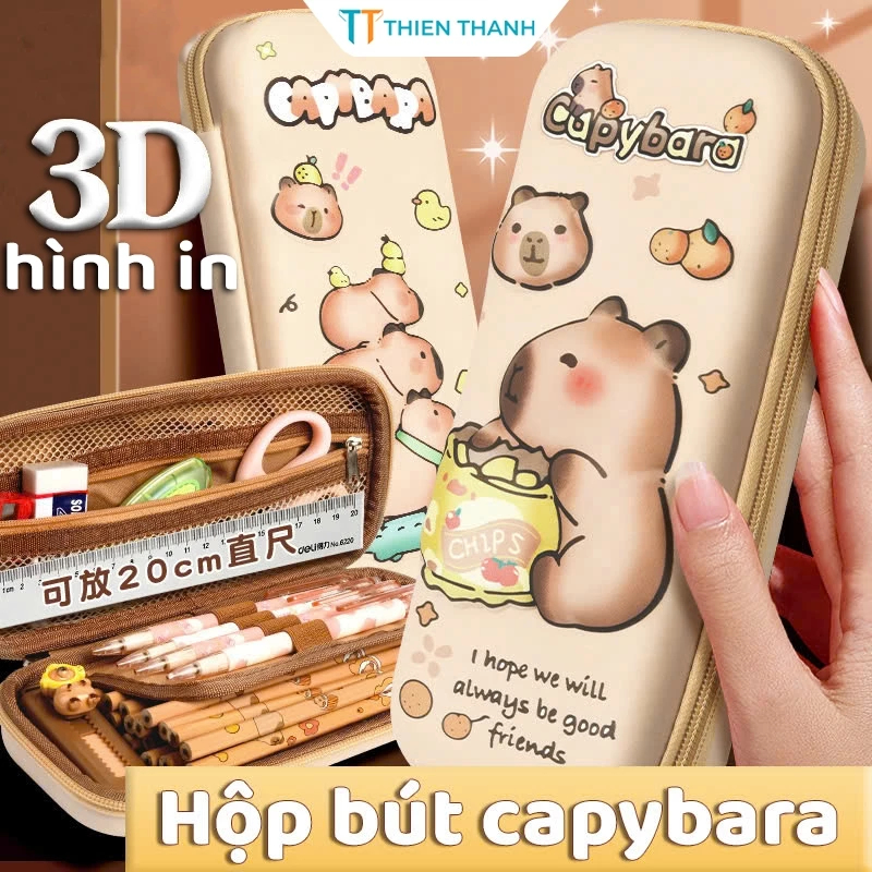 Hộp bút Chuột Nước  nhiều ngăn cute, hộp đựng bút 3D giảm căng thẳng - chống nước và bụi