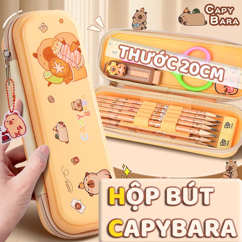 Hộp bút Chuột Nước  nhiều ngăn cute, hộp đựng bút 3D giảm căng thẳng - chống nước và bụi